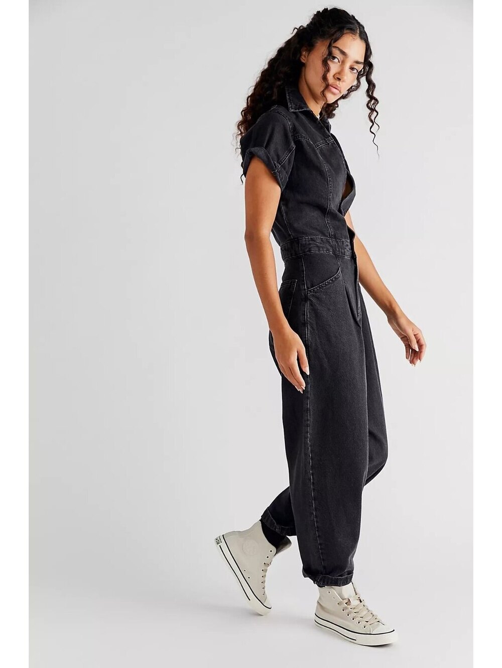 We The Free Marla Denim Coverall Jumpsuit Size M - Picture 2 of 15